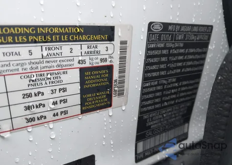 2016 Land Rover Range Rover 5.0L V8 Supercharged z USA, uszkodzony, nr VIN SALGS2EFXGA276636